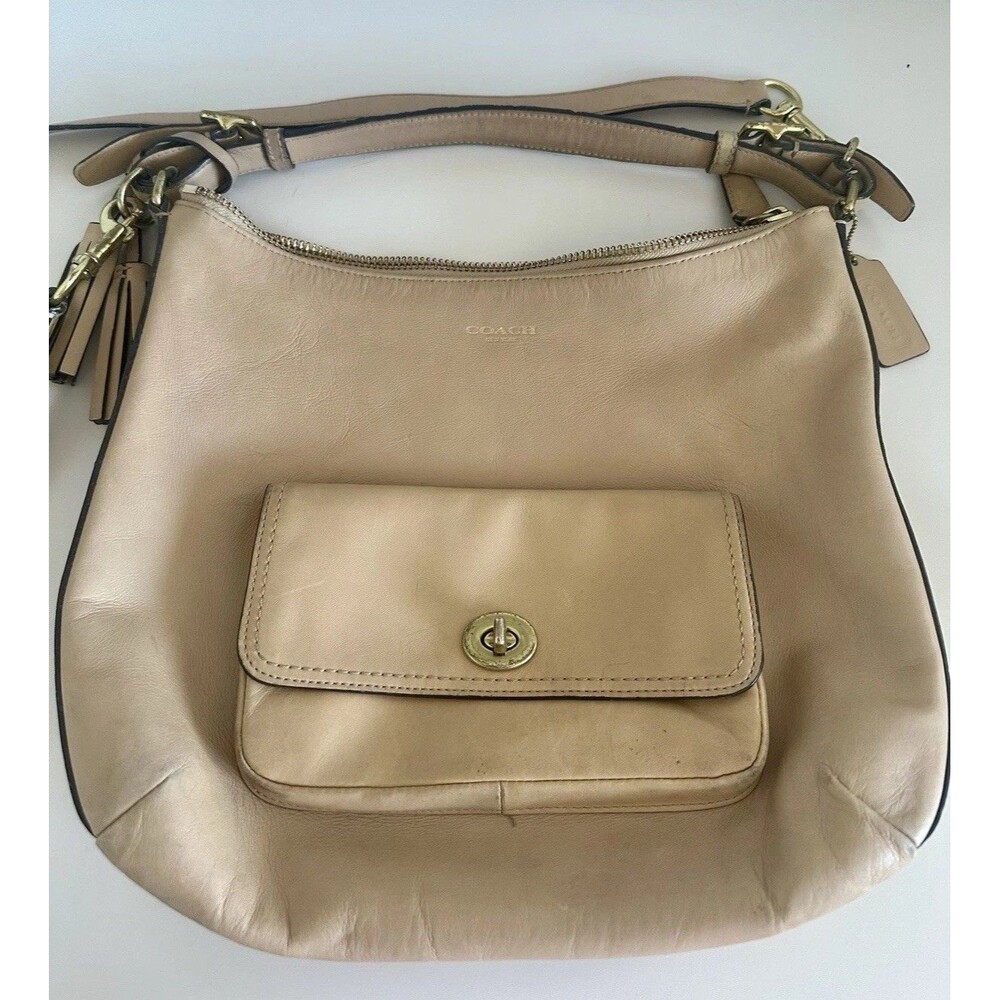 COACH Legacy Leather Crossbody Shoulder Bag Turn lock 22381 Glove Tan Purse